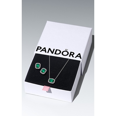 Pandora Sparkling Green Halo Jewelry Gift Set B802732