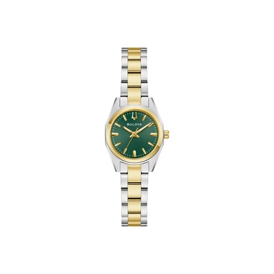 Bulova Ladies' Surveyor Green Dial Two Tone Watch 98L329