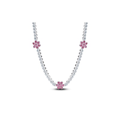 Pandora Pink Flower Tennis Necklace 394561C01-40