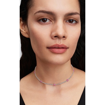 Pandora Pink Flower Tennis Necklace 394561C01-40