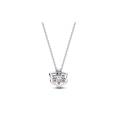 Pandora Herbarium Sparkling Pink Flower Pendant Necklace 394576C01-45