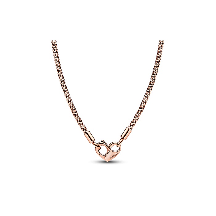 Pandoraネックレス Pandora Moments ハート クラスプ スネーク チェーン ネックレス