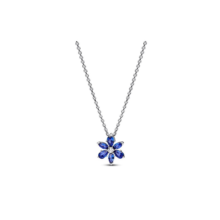 Pandora Sparkling Blue Herbarium Cluster Pendant Necklace