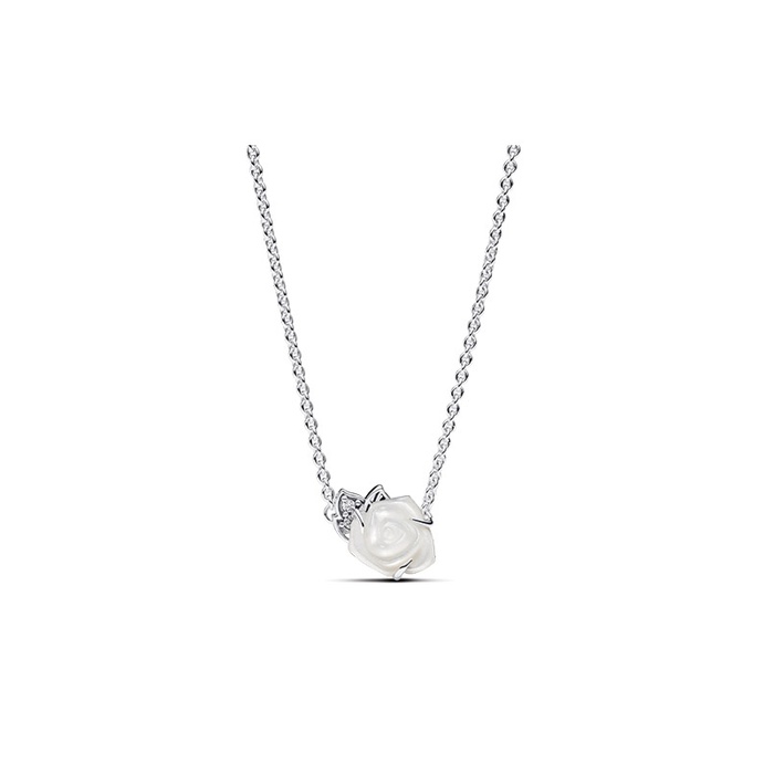 Pandora White Rose in Bloom Collier Necklace 393206C01-45