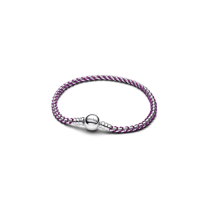 Pandora Purple Cord Box Chain Bracelet 593816C03-17