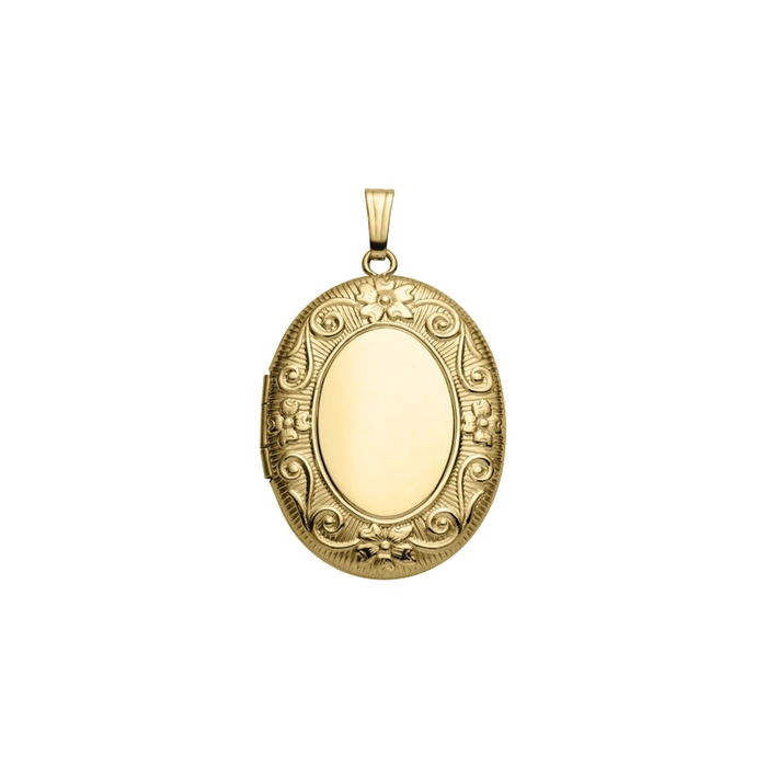 Albert's Ladies 14k Yellow Gold 23x30mm Oval Locket Necklace