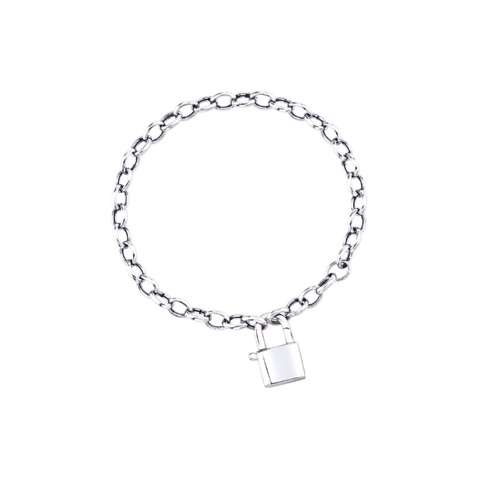 アクセサリー ekim accessory silver bracelet Albert's Sterling Silver Padlock Clasp Bracelet SSLOCKIRH-7CC