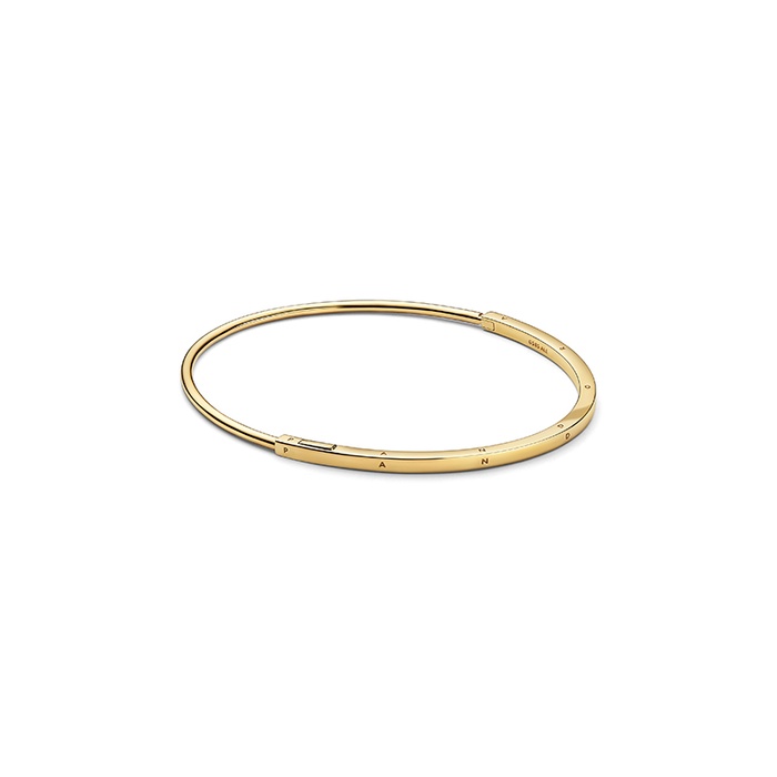 パンドラ　Pandora Signature I-D Bangle Pandora Signature Two-tone I-D Pavé Bangle | Two-tone