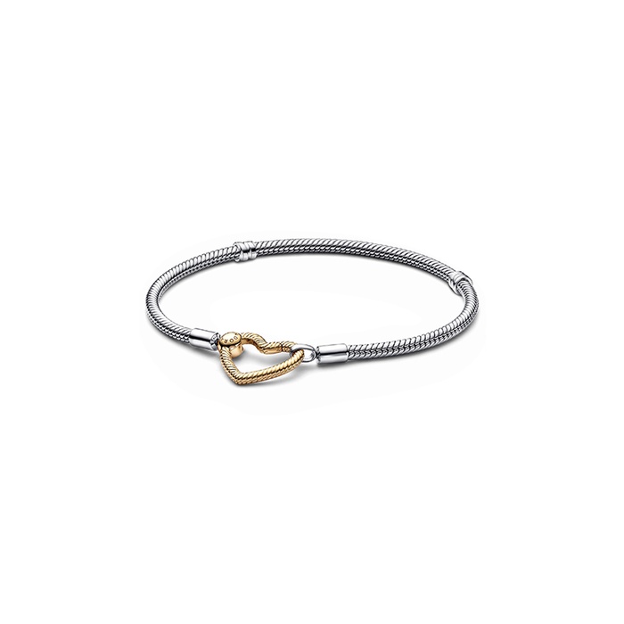 Pandora Moments Heart Closure Snake Chain Bracelet 569539C00