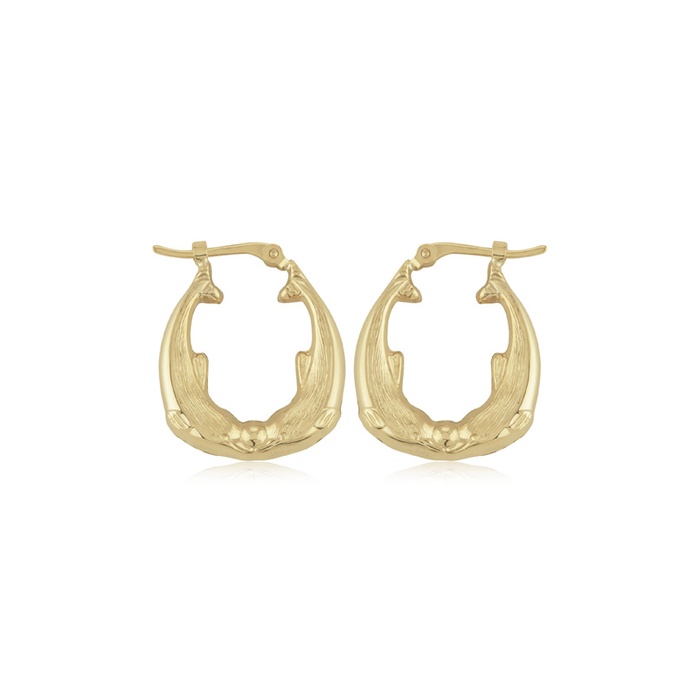 Albert's 14k Yellow Gold Large Kissing Dolphin Earrings 04/309-LG