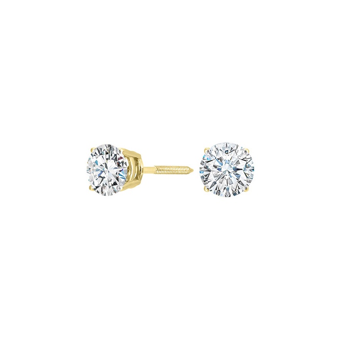 1Ct Diamond Halo Stud Earrings 14k White Gold over Shining Round