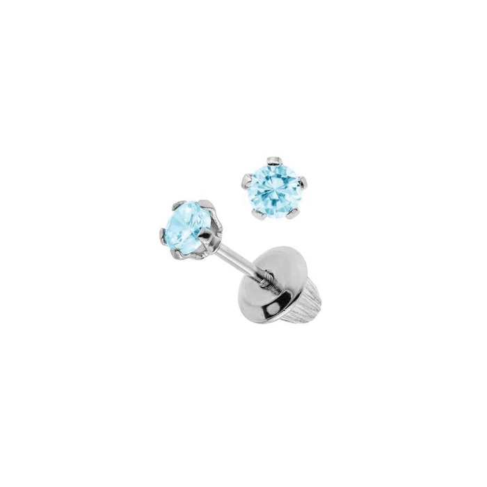 Albert`s Sterling Silver Child Aquamarine Stud Earrings ES38503