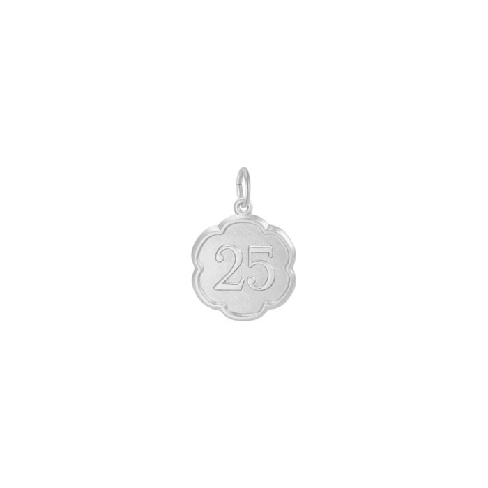 Rembrandt Sterling Silver Number Twenty Five Scalloped Disc Charm