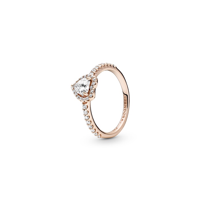 Pandora Sparkling Elevated Heart, Clear CZ Ring 188421C02-48