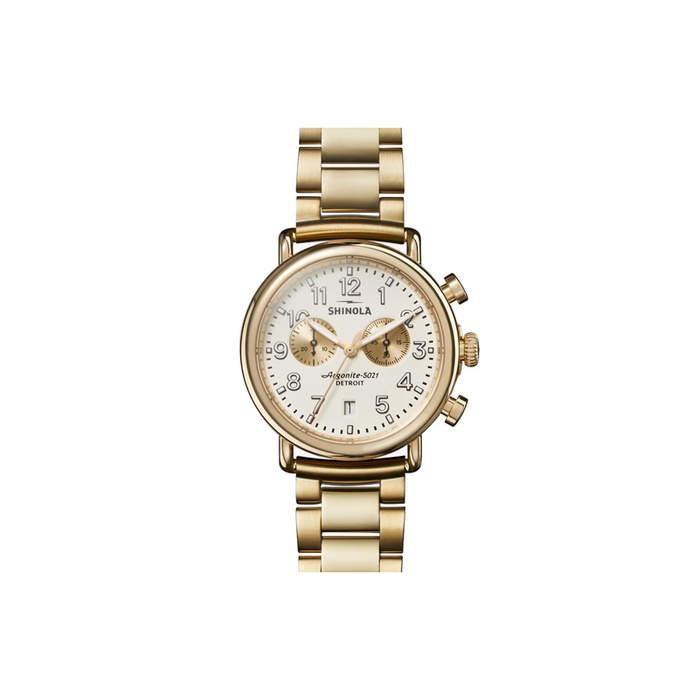 Shinola The Runwell Chrono 41mm Goldtone Mens Watch 20283784
