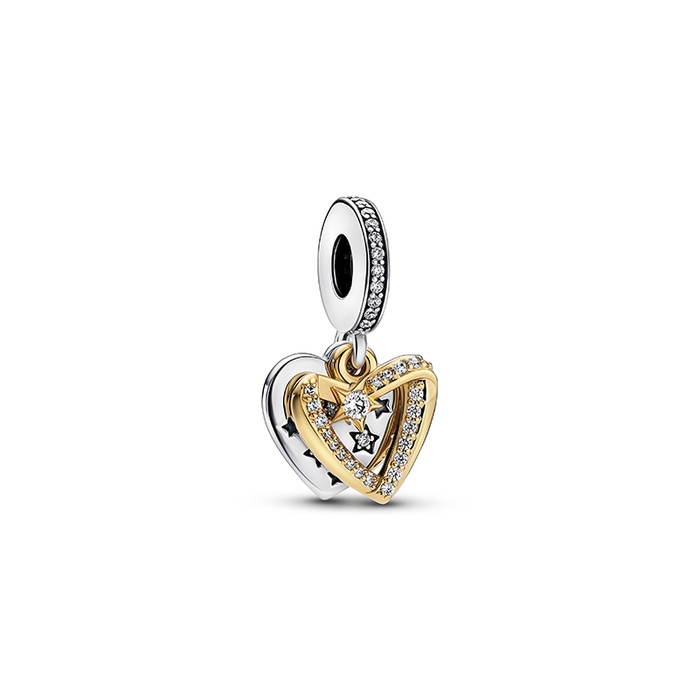 Shooting Star Hearts Double Dangle Charm 762203C01