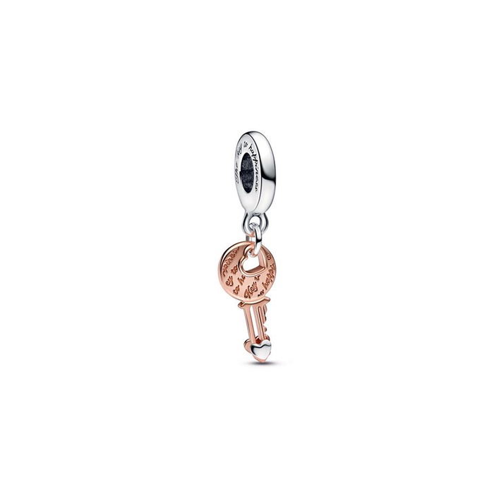 Pandora Two-Tone Key Sliding Heart Dangle Charm FINAL SALE