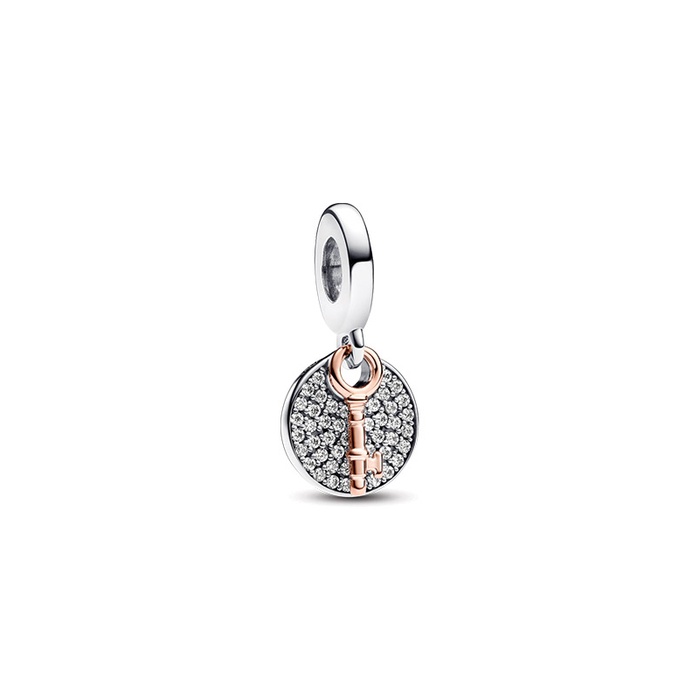 Pandora Two-tone Key to Happiness Double Dangle Charm 783236C01