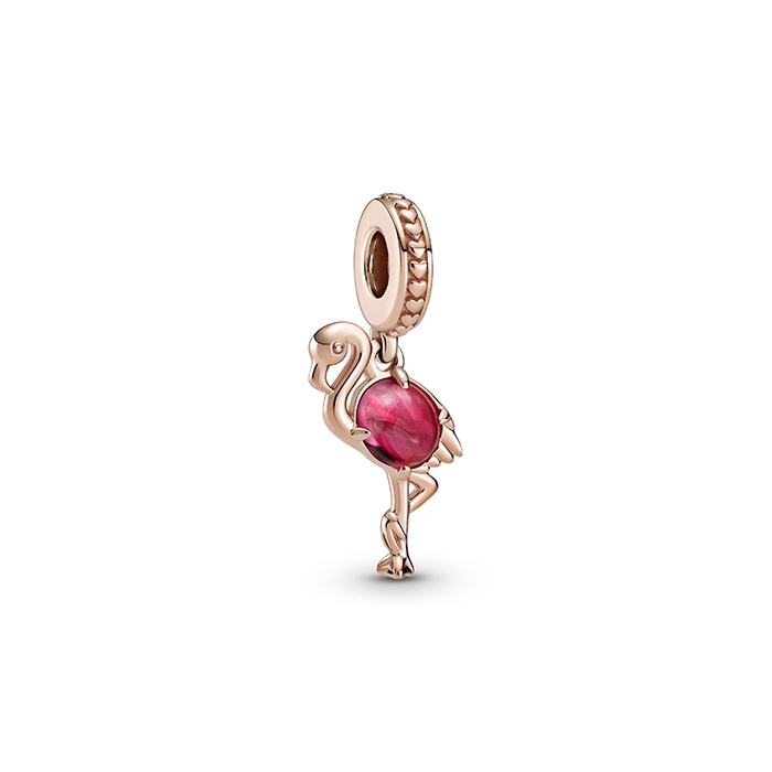 Pandora Pink Murano Glass Flamingo Dangle Charm 789431C01