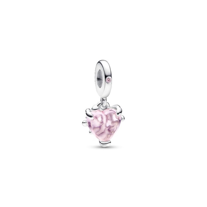 Pink Family Tree Heart Dangle Charm 792654C01