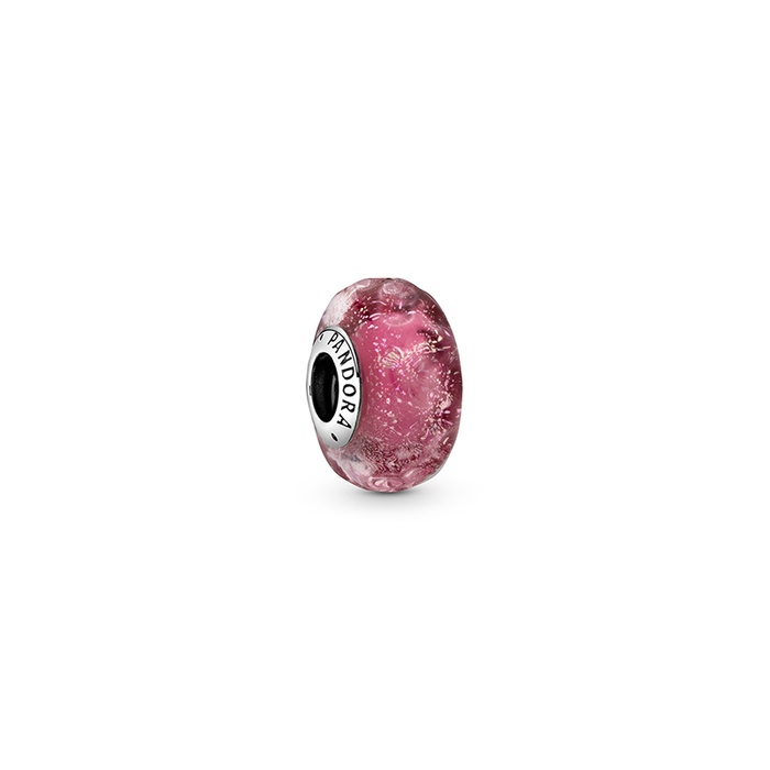 Pandora Wavy Fancy Pink Murano Glass Charm 798872C00