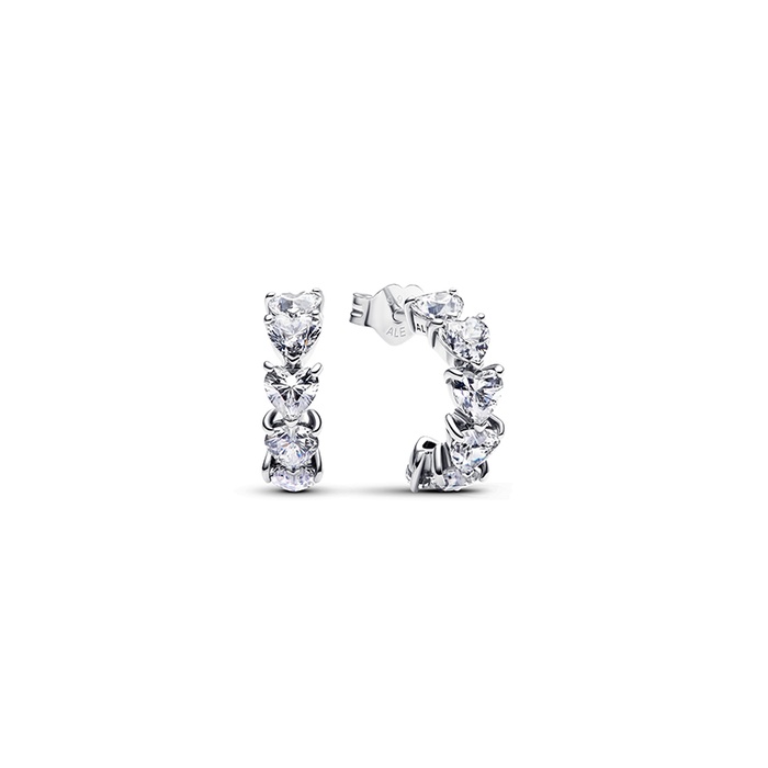 Pandora Sparkling Hearts Open Hoop Earrings 293657C01