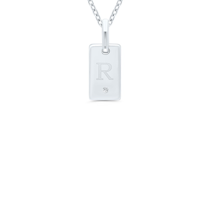 Albert's Sterling Silver ''R'' Initial Necklace 2477440017W-R