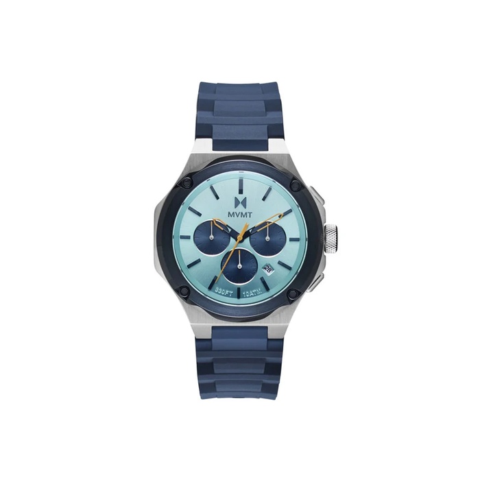 MVMT Silver Watch with Light Blue Strap MVMT | Accessories | Mvmt Light Blue Leather Watch With  main image 2