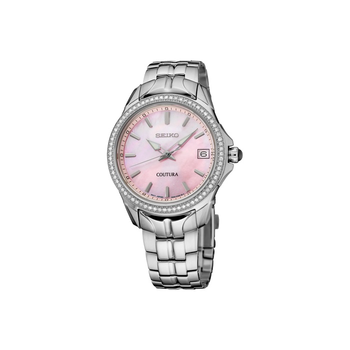 Seiko Coutura Ladies' Pink Mother of Pearl Diamond Bezel Watch