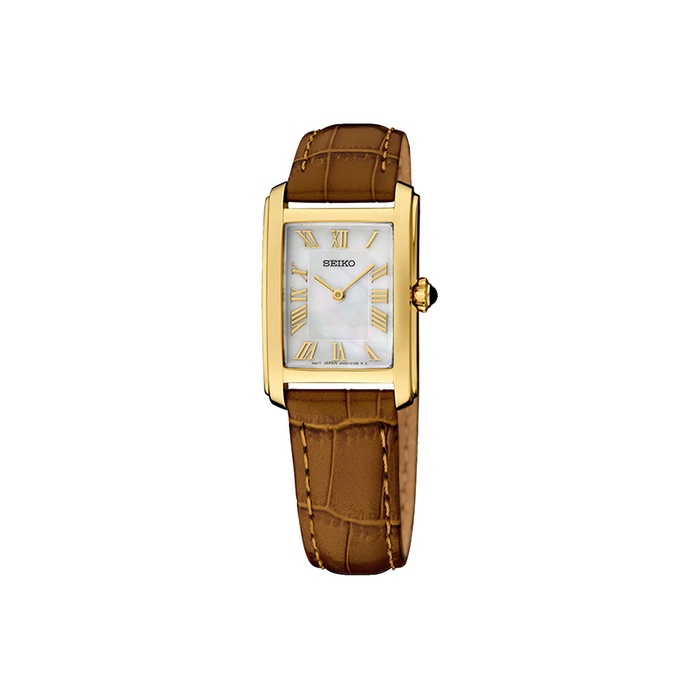 Seiko Essentials Ladies' Gold Tone 22mm Mother of Pearl Watch SWR100