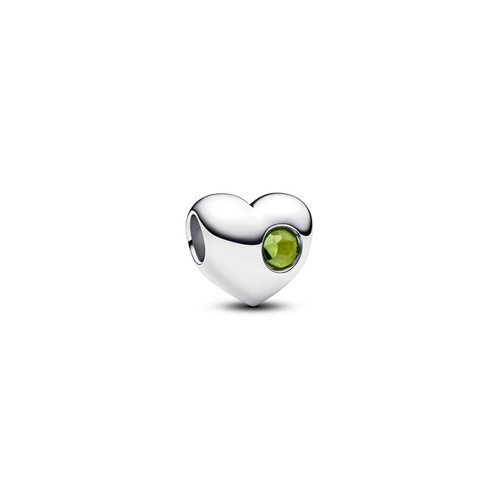 Pandora Engravable Spring Green Stone Heart Charm 794161C08