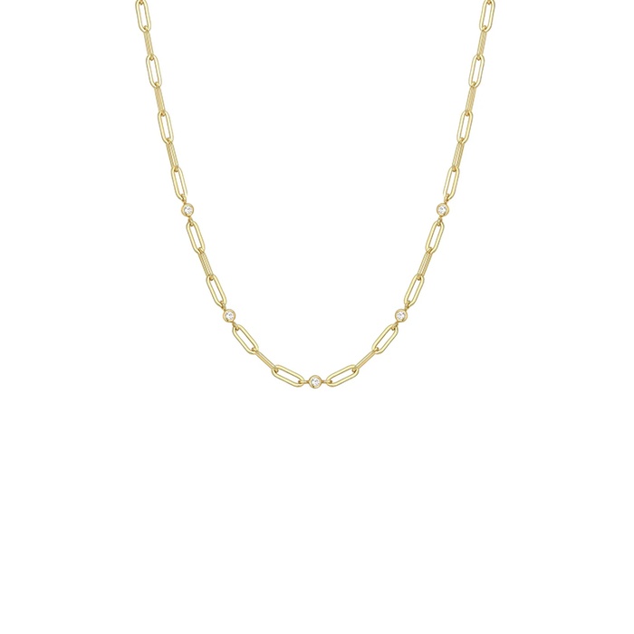 Collier Perles Ania Haie En Or Jaune 14K - Modèle NAU001-07YG - Neuf Avec étiquettes - Longueur Réglable