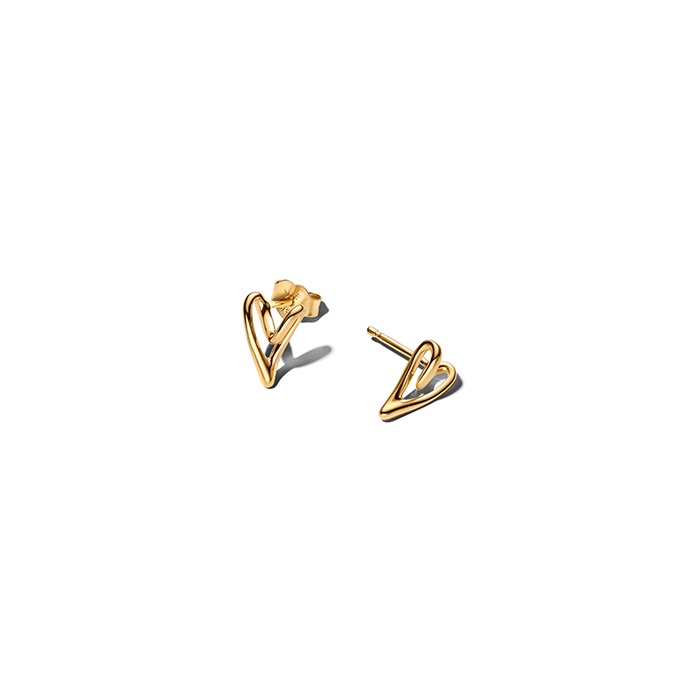 Pandora Organically Shaped Heart Stud Earrings 264393C00
