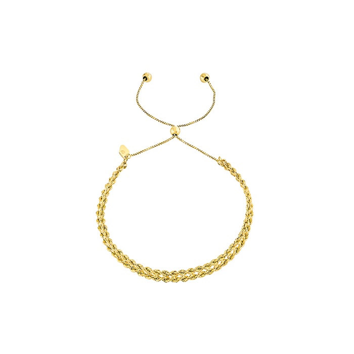 BENEIGE Bracciale Donna Placcato Oro 14K – Catena Paperclip Con Perline E Ovale – Regolabile 19,1+2,3 Cm – Confezione Regalo - 2
