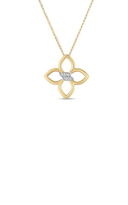 アクセサリーその他 Flowerman Necklace Roberto Coin 18k Yellow Gold Diamond Small Cialoma Flower