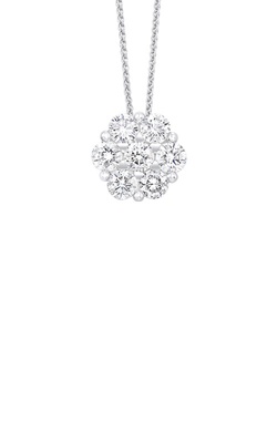 Albert's 14k White Gold 1/10ctw 18'' Diamond Cluster Necklace PD32723-4WH thumbnail 1