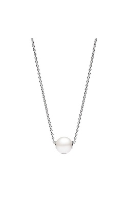 ☆TATIANA☆ Silver 925 one point pearl chain necklace NZ2151 925 Sterling Silver 10mm Grey Shell Pearl Chain Necklace | eBay