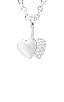 【STONEHENgE】Silver Material Two Heart Necklace SC1778 Double Heart Necklace, Sterling Silver Double Heart Necklace