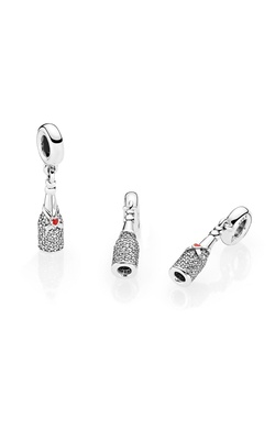 Pandora Celebration Time Dangle Charm Red Enamel & Clear CZ