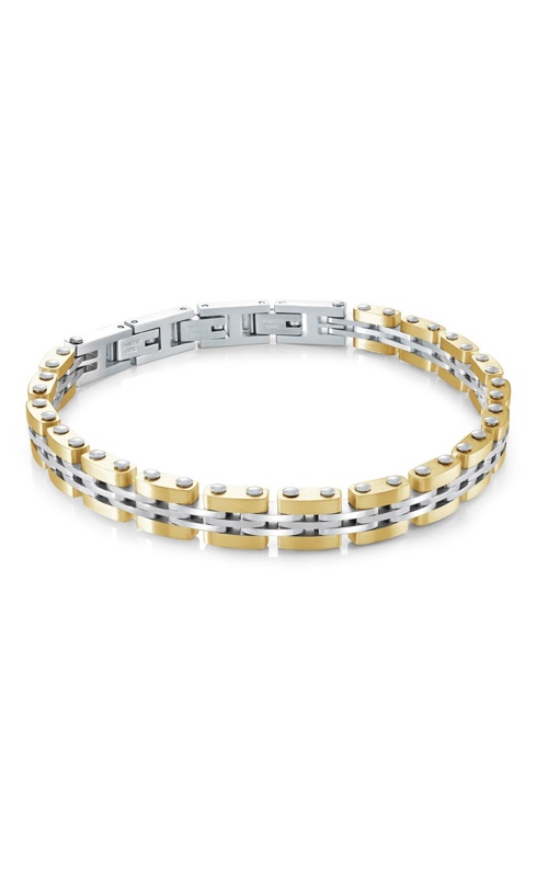 Italgem Gold IP & Stainless Steel 7.5mm Watch 8'' Link Bracelet SMB869-WY