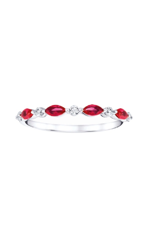 Albert's 10k White Gold .12ctw Lab Diamond and Ruby Band RM13110-CE-010-0AWLG