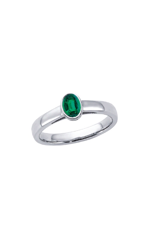 Albert's Sterling Silver Lab Grown Oval Emerald Ring SM252884Z