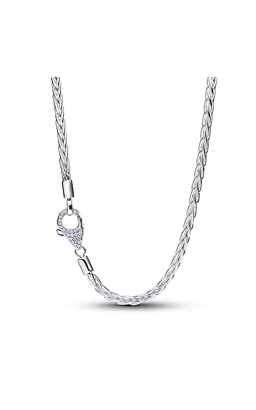 Pandora Pavé Clasp Foxtail Chain Charm Necklace 394463C01-45