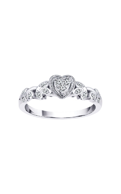 Albert's Sterling Silver .12ctw Lab Grown Diamond Heart Promise Ring EVRP-3919A44SL