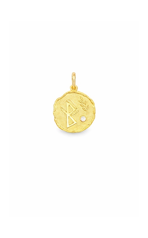 Ashley Lauren 14k Yellow Gold Diamond Healing Medallion HEALING-MEDALLION
