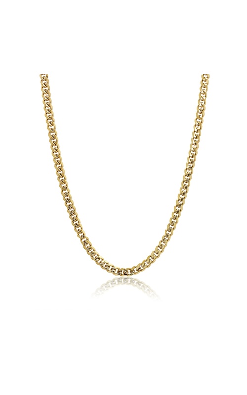 Italgem Gold IP and Stainless Steel 22'' 6mm Curb Key Clasp Chain SYN135-22