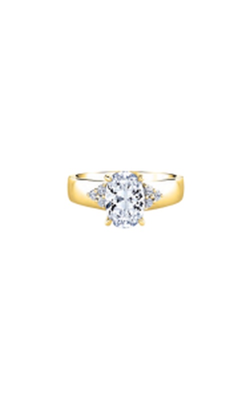 Albert's 14k Yellow Gold 2.03ct G SI2 Cushion Center and .17ct Round Diamond Engagement Ring