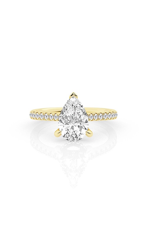 Albert's 14k Yellow Gold 2.54ct Pear F VS1 and .30ctw Round Lab Grown Diamond Engagement Ring LGD-TXR03314GY63-E