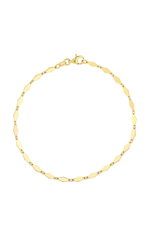 Albert's 14k Yellow Gold 7.25'' Mirror Diamond Shaped Chain Bracelet MF039013-14Y_7.25