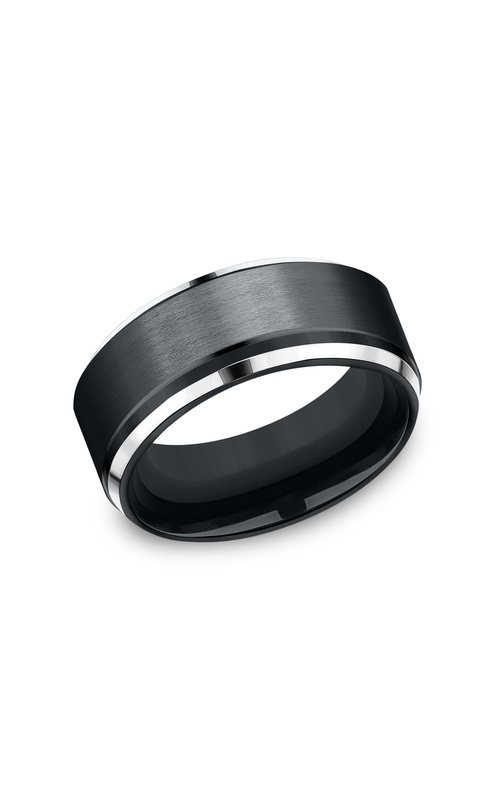 Benchmark Men's Cobalt 9mm Beveled Edge Black Wedding Band - Size 10 - CF69486BKCC10